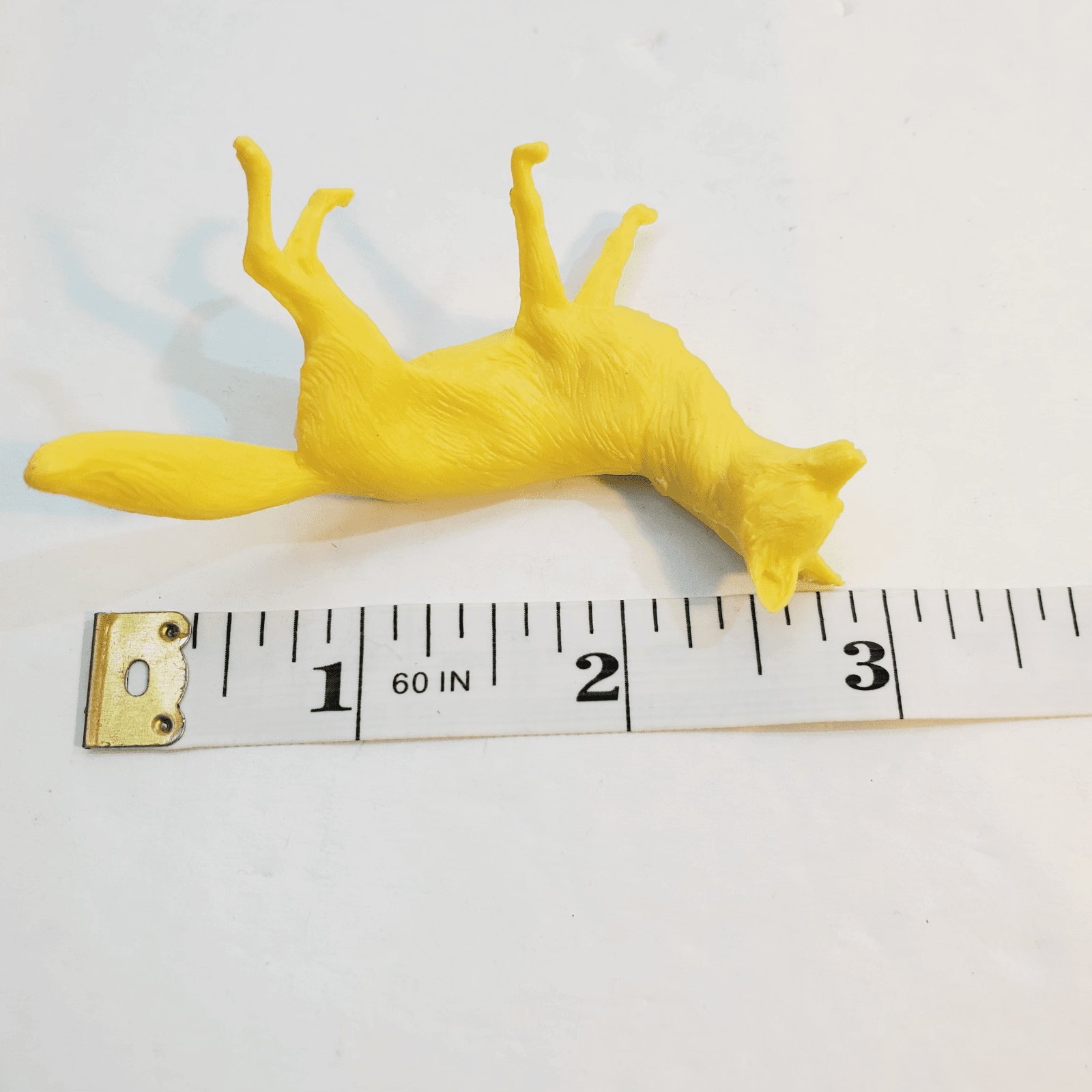 Lot of 7 Yellow Hard Molded Plastic Wild Animals Lion Monkey Fox Bear Hippo Deer - Thumbnail 10