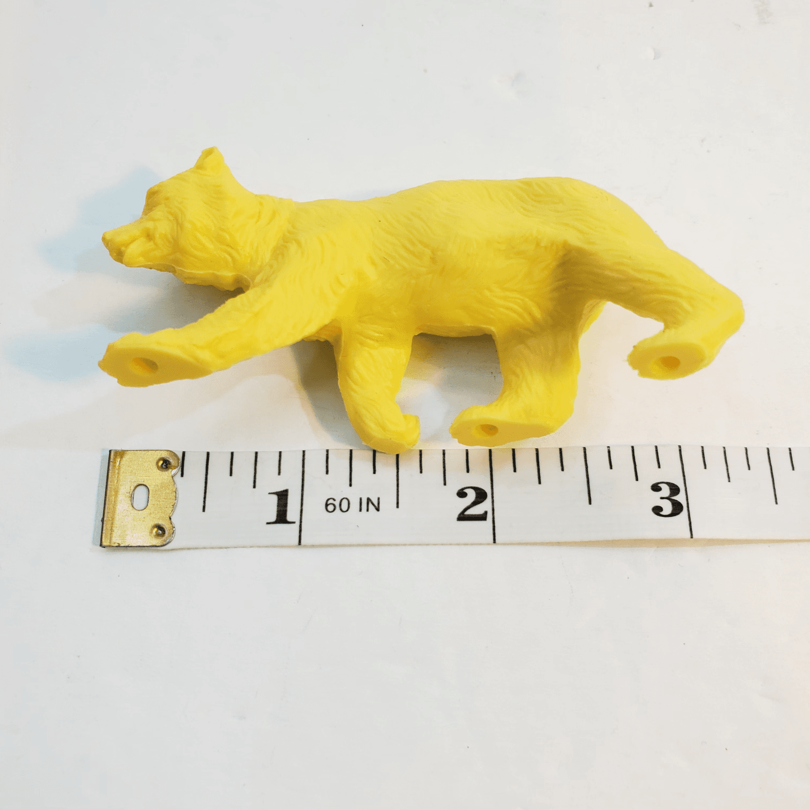 Lot of 7 Yellow Hard Molded Plastic Wild Animals Lion Monkey Fox Bear Hippo Deer - Thumbnail 11