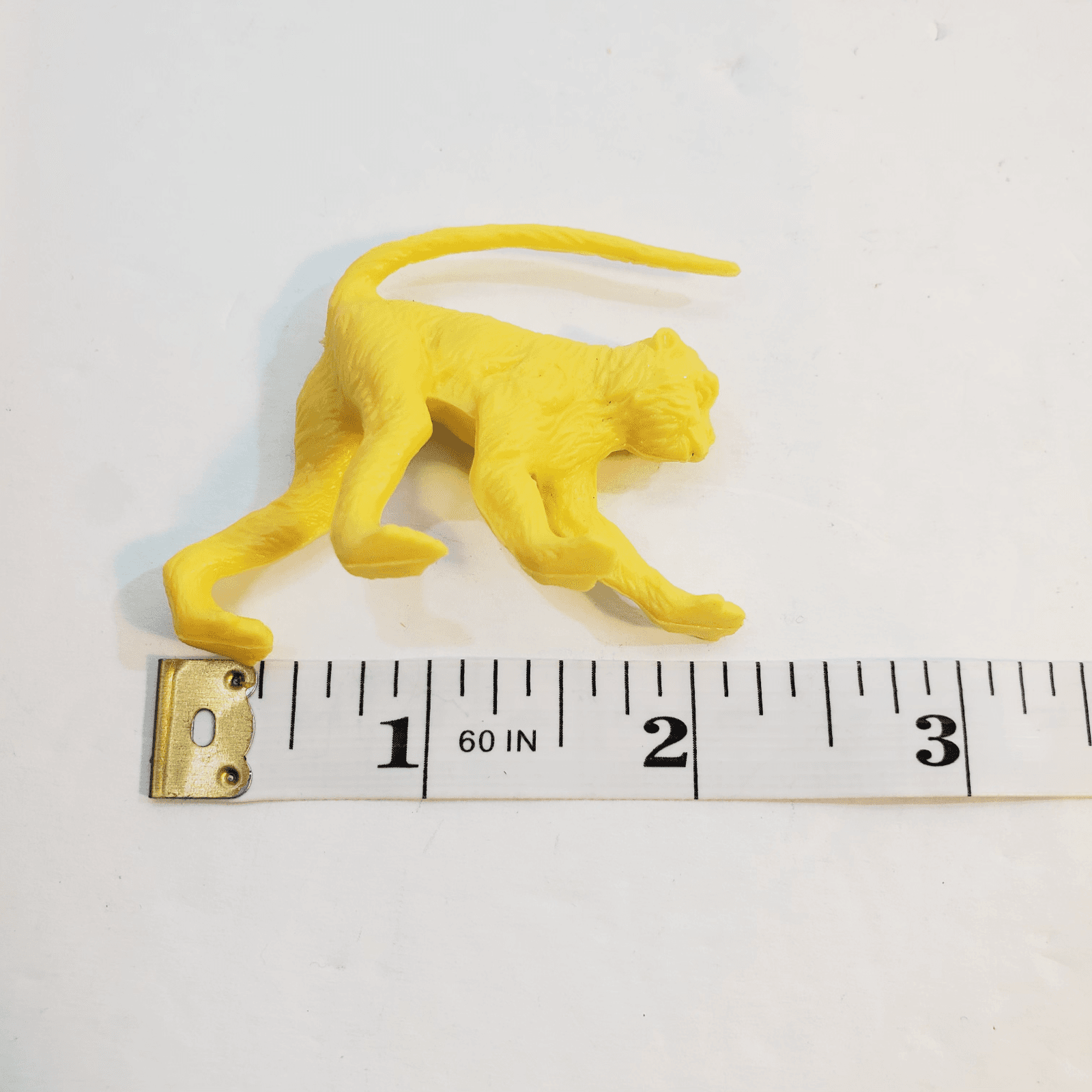 Lot of 7 Yellow Hard Molded Plastic Wild Animals Lion Monkey Fox Bear Hippo Deer - Thumbnail 6