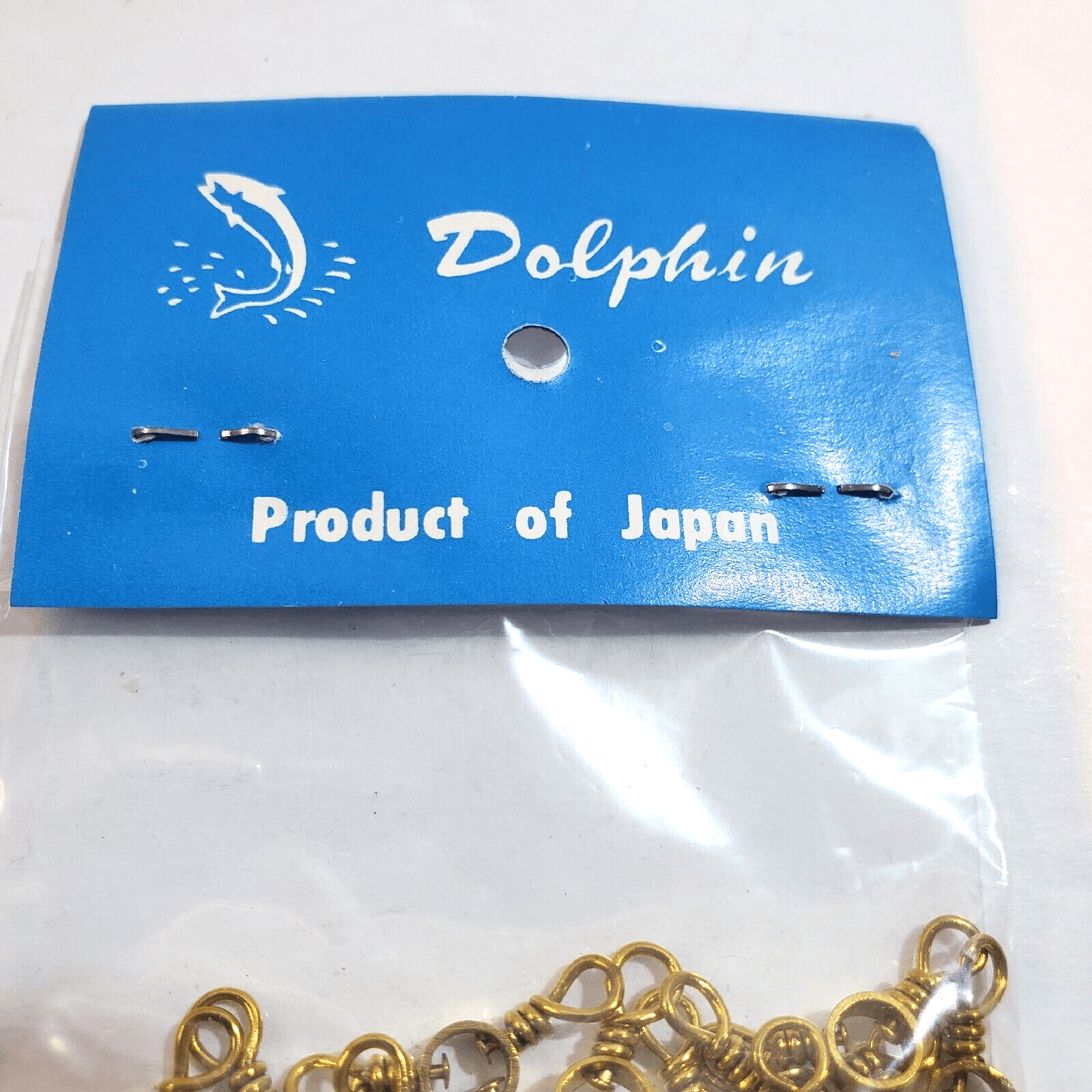 Lot of 2 Vintage Japan Dolphin Size 4 Brass 3-Way Swivels 12 Pack New - Thumbnail 4