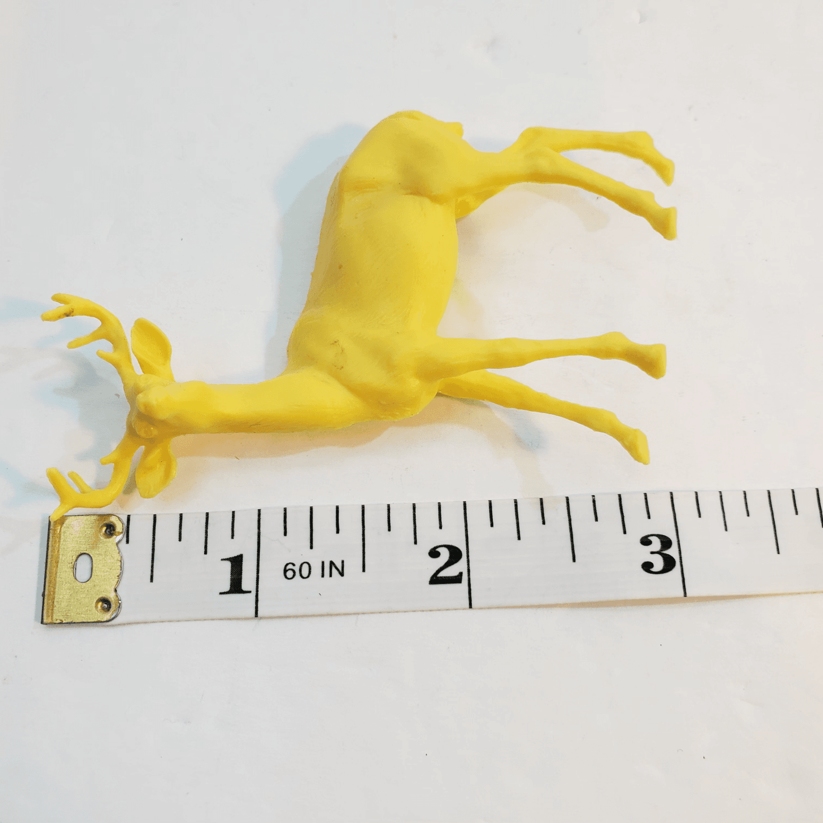 Lot of 7 Yellow Hard Molded Plastic Wild Animals Lion Monkey Fox Bear Hippo Deer - Thumbnail 9