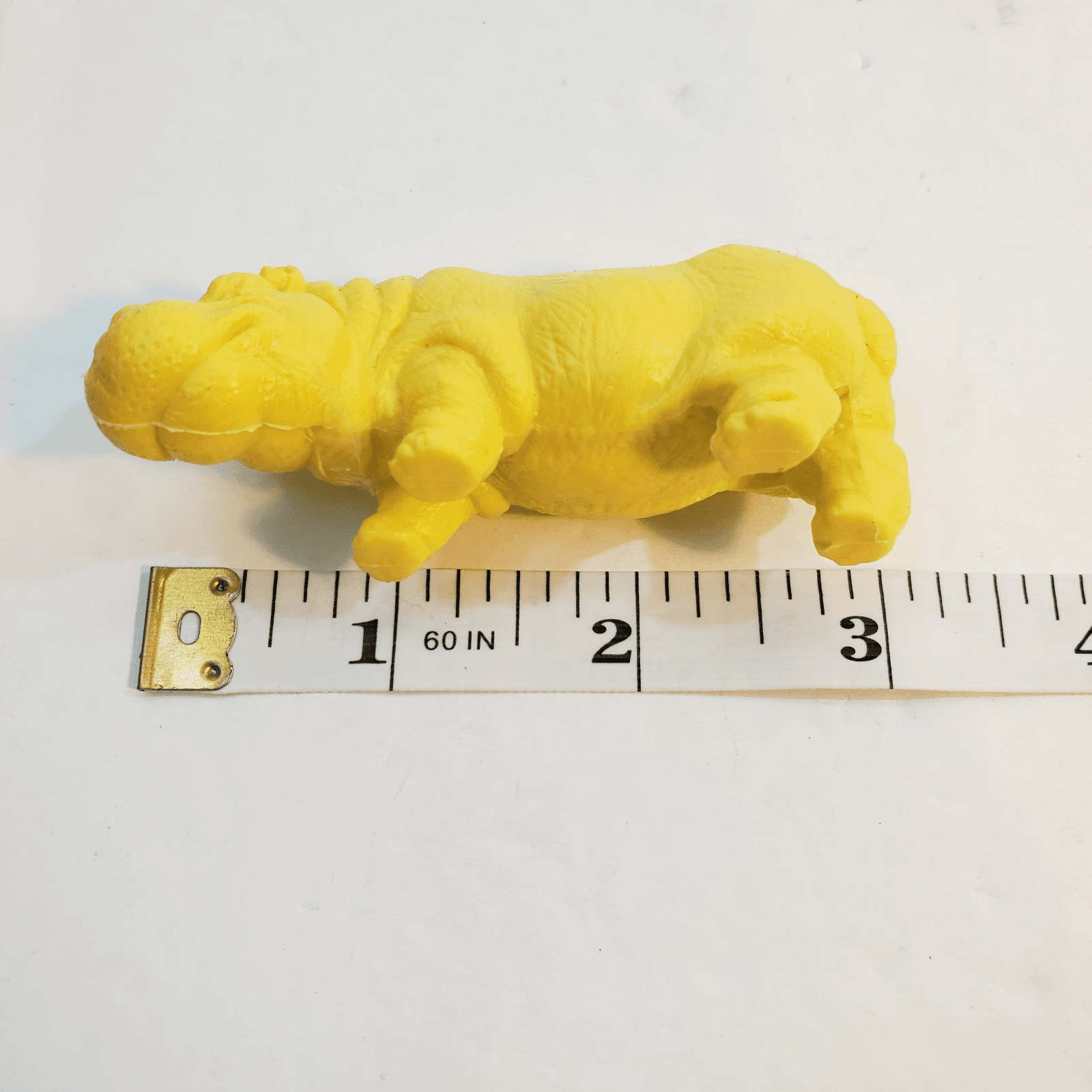 Lot of 7 Yellow Hard Molded Plastic Wild Animals Lion Monkey Fox Bear Hippo Deer - Thumbnail 12
