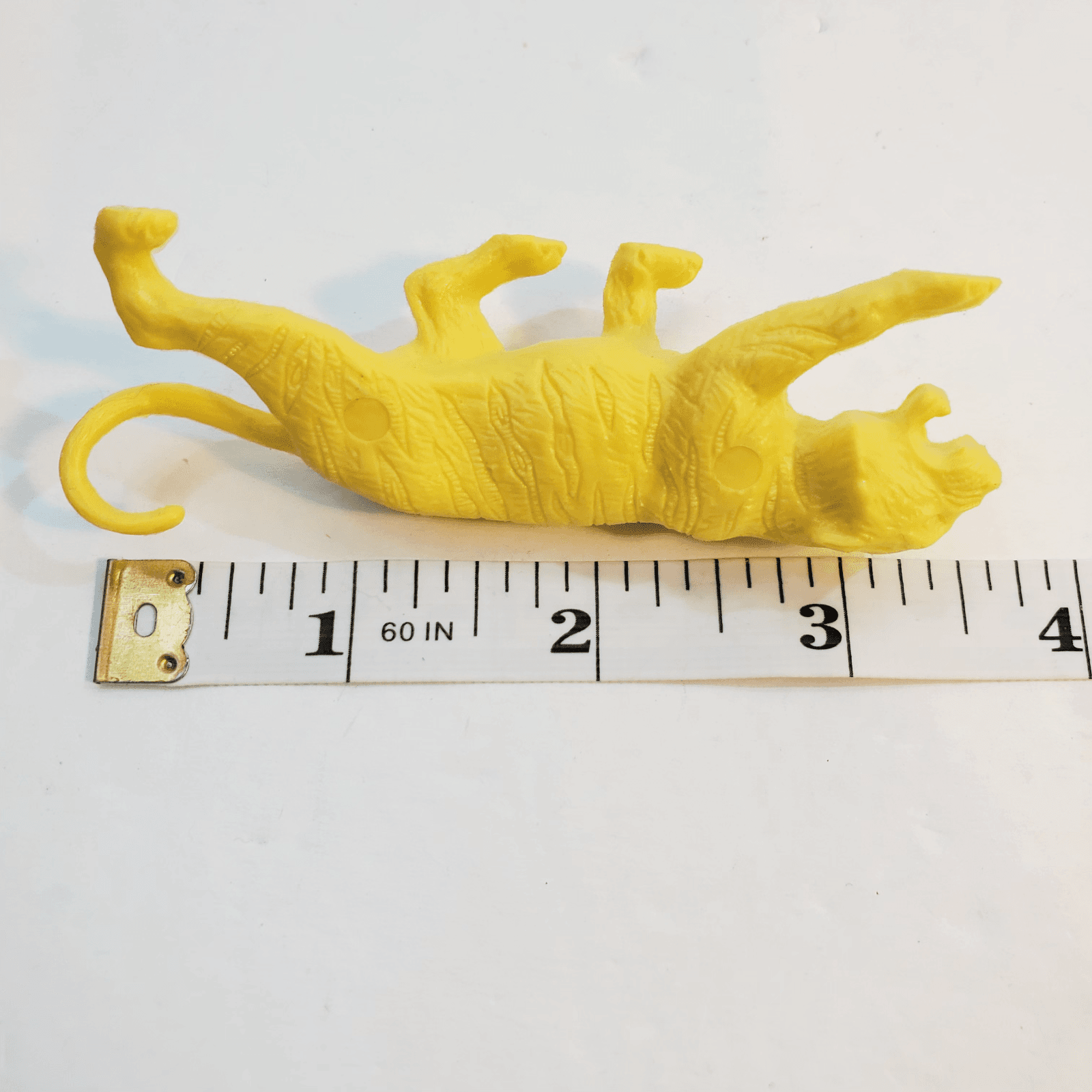 Lot of 7 Yellow Hard Molded Plastic Wild Animals Lion Monkey Fox Bear Hippo Deer - Thumbnail 8
