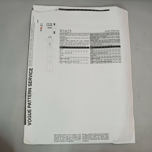 Vogue Sewing Pattern V1025 Anne Klein New York Misses Dress Uncut AA 6-12 - Thumbnail 5