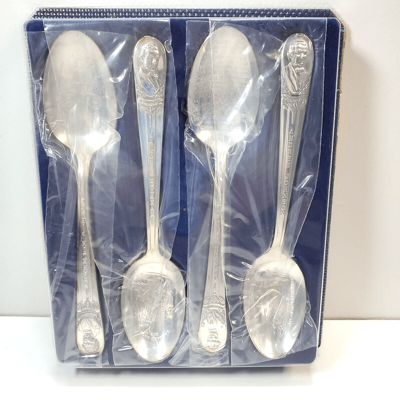 Vintage WM ROGERS & CO Set of 4 Silver Plate Presidential Collectible Spoons #5