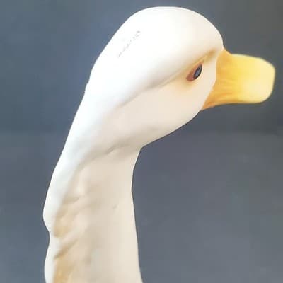 Vintage White Ceramic Long Neck Duck Duckling Goose Bird Figurine 8" Tall - Thumbnail 7