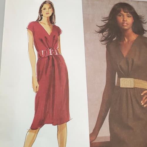 Vogue Sewing Pattern V1025 Anne Klein New York Misses Dress Uncut AA 6-12 - Thumbnail 3