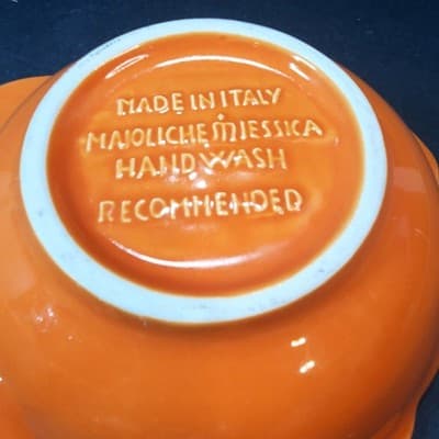 Maioliche Miessica Made In Italy Pumpkin Orange Ceramic Decorative Bowl Fall 7" - Thumbnail 2