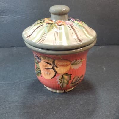 Tracy Porter The Octavia Hill Collection Sugar Bowl Jar w/Lid Fruit Leaves Fall - Thumbnail 6