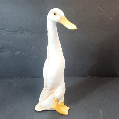 Vintage White Ceramic Long Neck Duck Duckling Goose Bird Figurine 8" Tall - Thumbnail 3