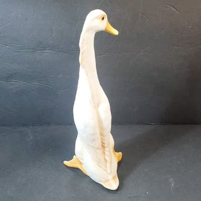 Vintage White Ceramic Long Neck Duck Duckling Goose Bird Figurine 8" Tall - Thumbnail 4