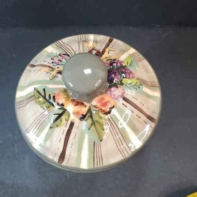 Tracy Porter The Octavia Hill Collection Sugar Bowl Jar w/Lid Fruit Leaves Fall - Thumbnail 2
