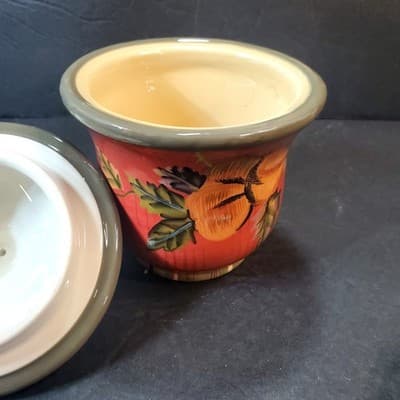 Tracy Porter The Octavia Hill Collection Sugar Bowl Jar w/Lid Fruit Leaves Fall - Thumbnail 5
