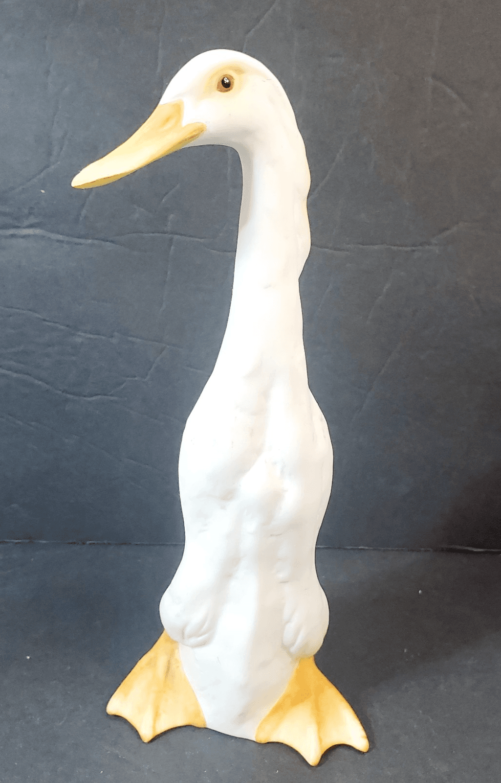 Vintage White Ceramic Long Neck Duck Duckling Goose Bird Figurine 8" Tall