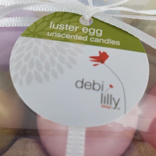 6 pk Debi Lilly Luster Easter Egg Candle Boxed Set Unscented Pastel & Gold Color - Thumbnail 3