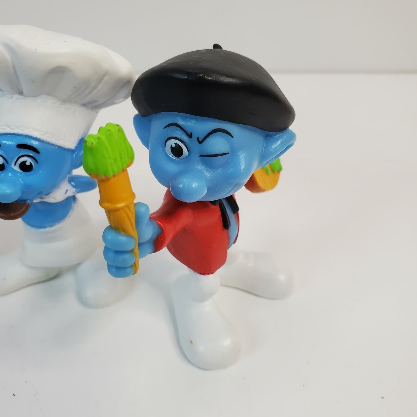 Lot of 4 Smurf Figurines McDonalds Happy Meal Toys Chef 2011 PVC Peyo 3" Tall - Thumbnail 4