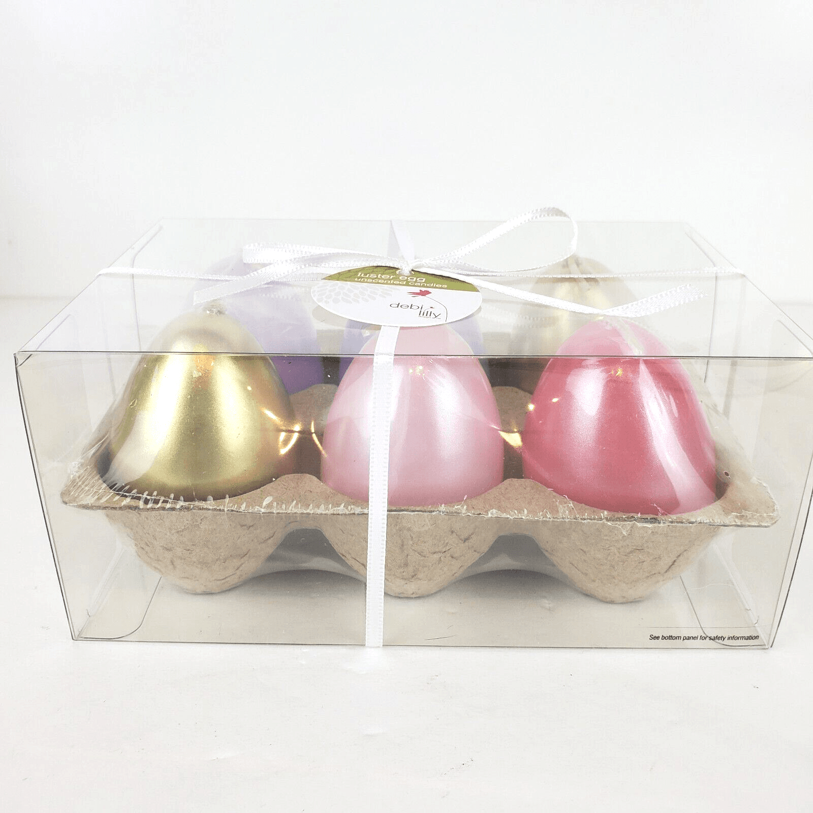 6 pk Debi Lilly Luster Easter Egg Candle Boxed Set Unscented Pastel & Gold Color - Thumbnail 2