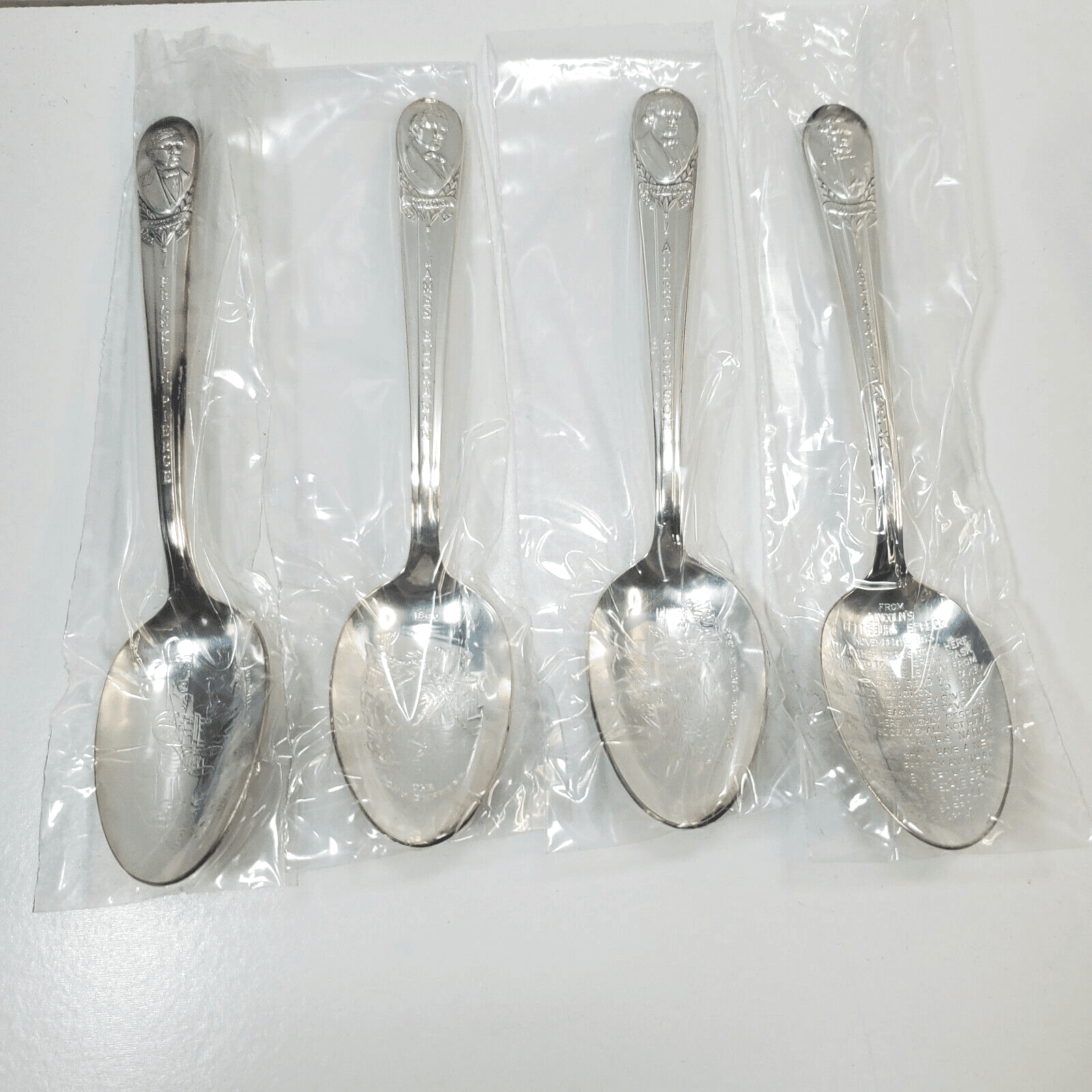 Vintage WM ROGERS & CO Set of 4 Silver Plate Presidential Collectible Spoons #5 - Thumbnail 2