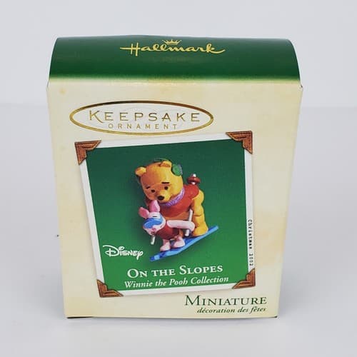 Hallmark Disney 2002 On the Slopes Winnie the Pooh Miniature Ornament