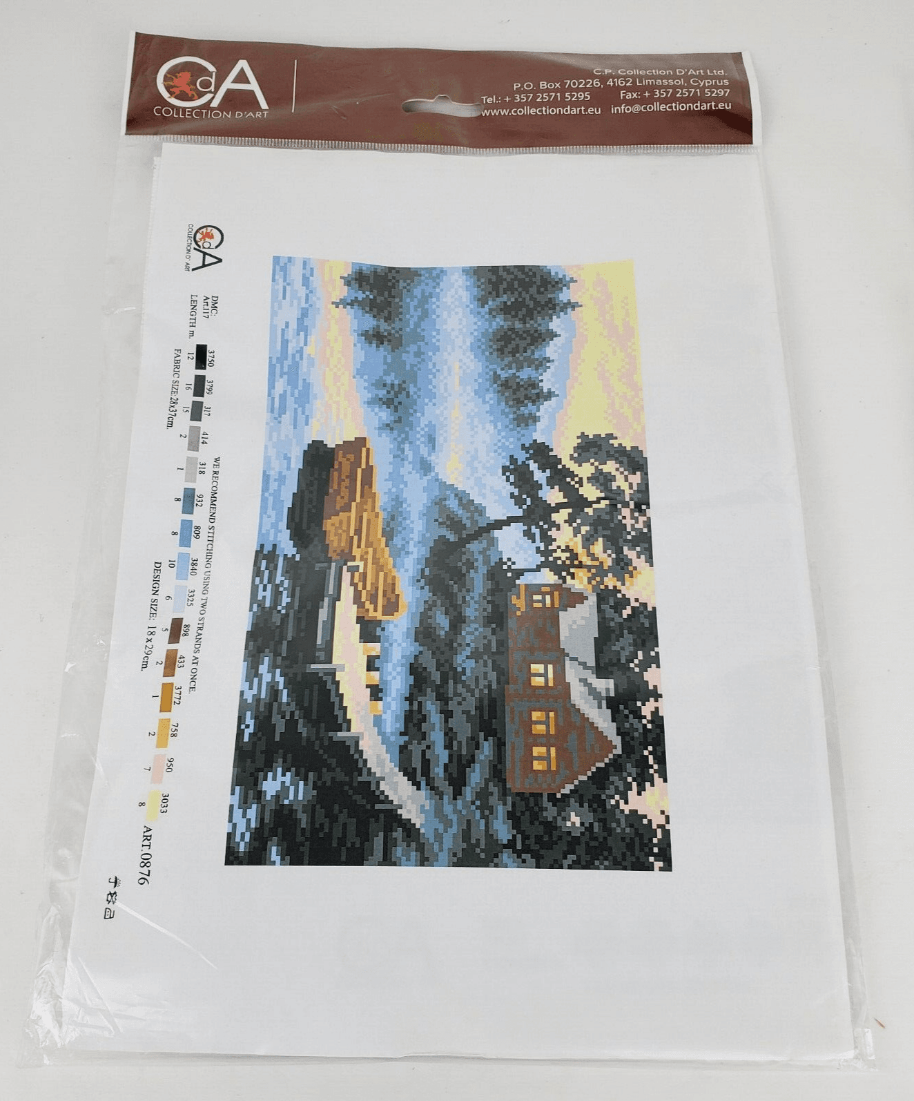 CdA Collection D'Art Embroidery Kit Boat Lake House Dock Design 18 cm x 29cm