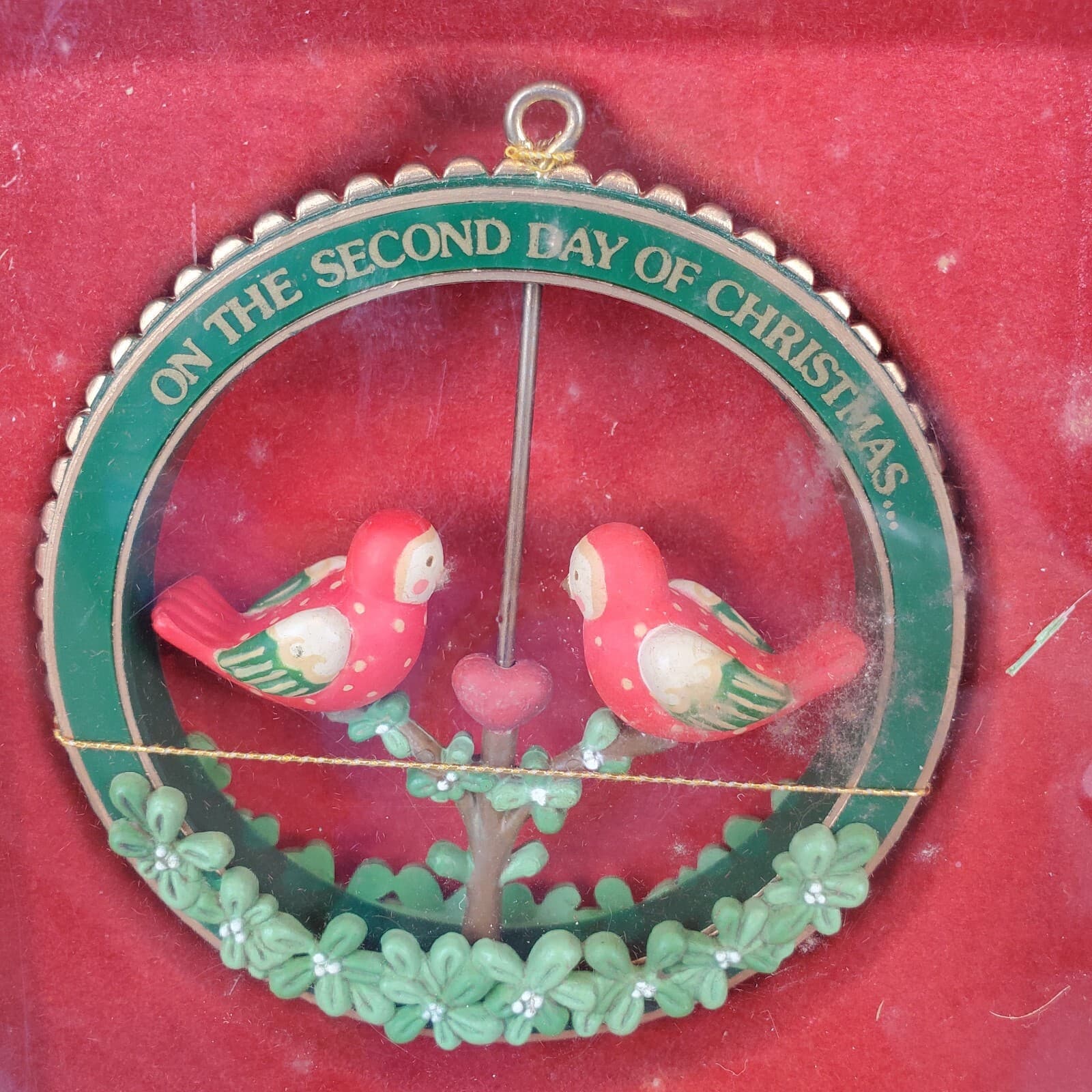 Vintage Enesco Treasury Ornaments 1987 Two Turtle Doves Twelve Days Of Christmas - Thumbnail 2
