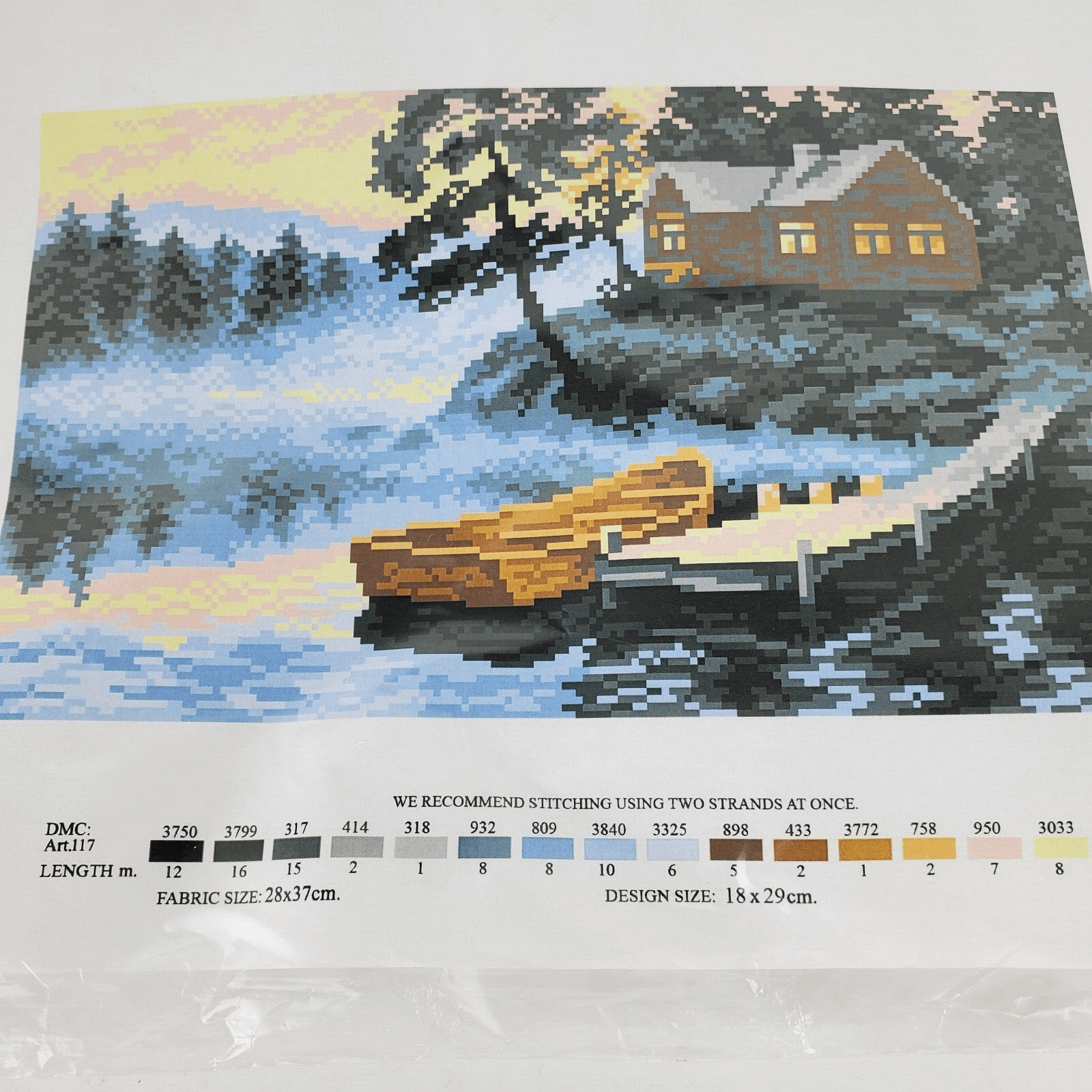 CdA Collection D'Art Embroidery Kit Boat Lake House Dock Design 18 cm x 29cm - Thumbnail 2
