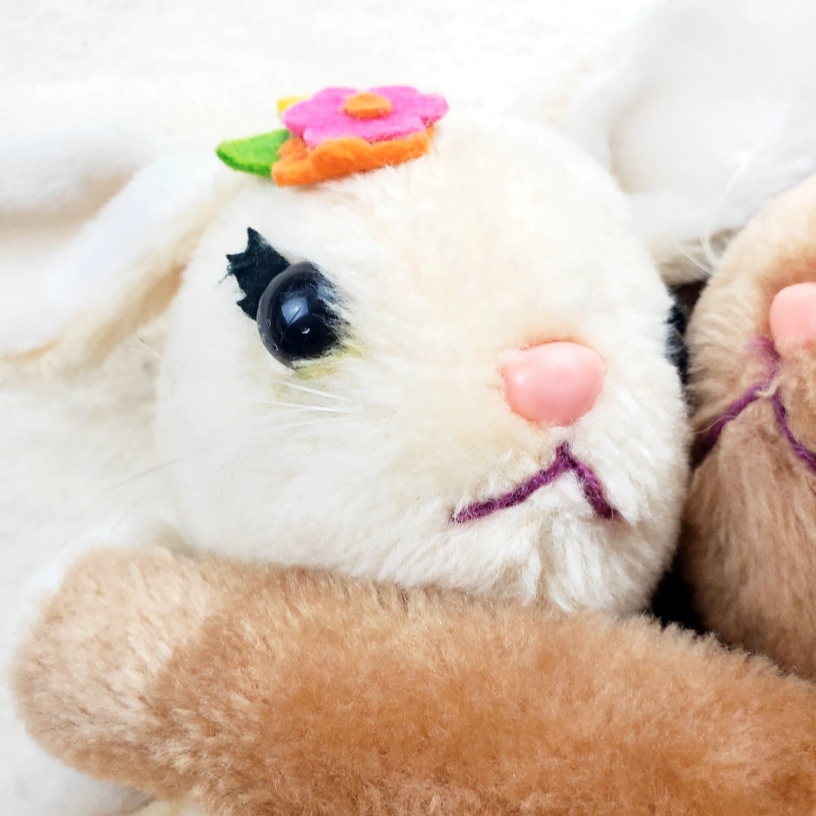 Vintage 1977 Dakin Hugging Easter Bunny Rabbit Bunnies Stuffed Animals Plush - Thumbnail 3