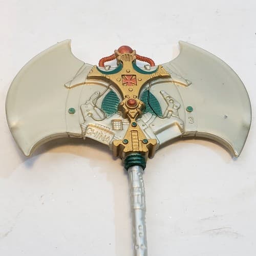 MOTU 200x He Man BATTLE AXE Ax Master of the Universe Gray Weapon Accessory Part - Thumbnail 2