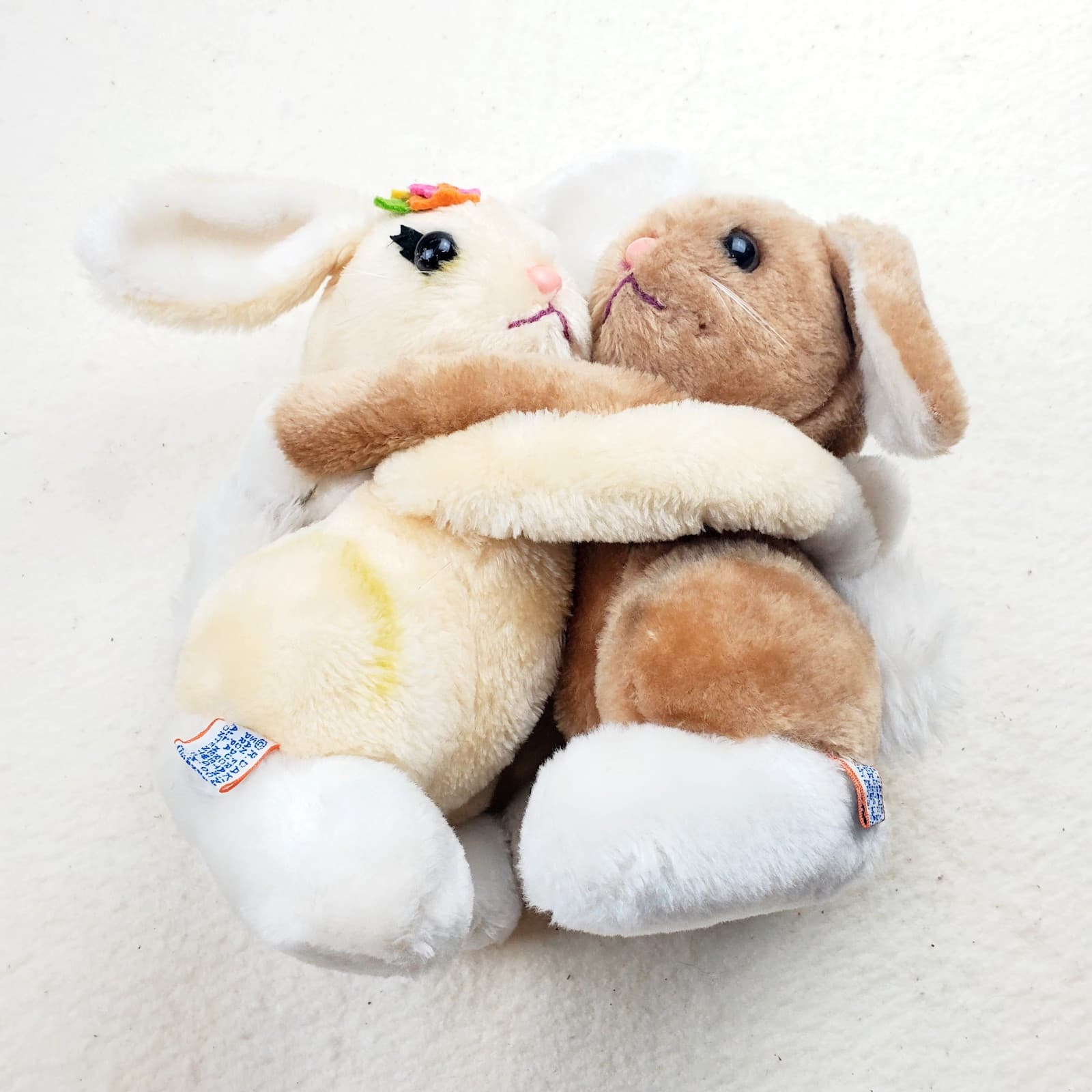 Vintage 1977 Dakin Hugging Easter Bunny Rabbit Bunnies Stuffed Animals Plush - Thumbnail 2