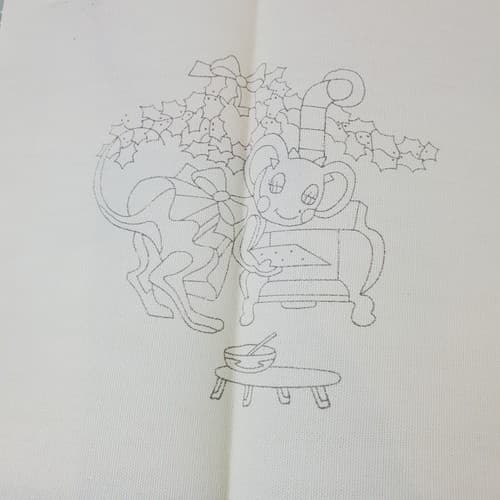 Vintage Bernat Holiday Hoops Mrs. and Mr. Christmas Mouse Embroidery Needlepoint - Thumbnail 5