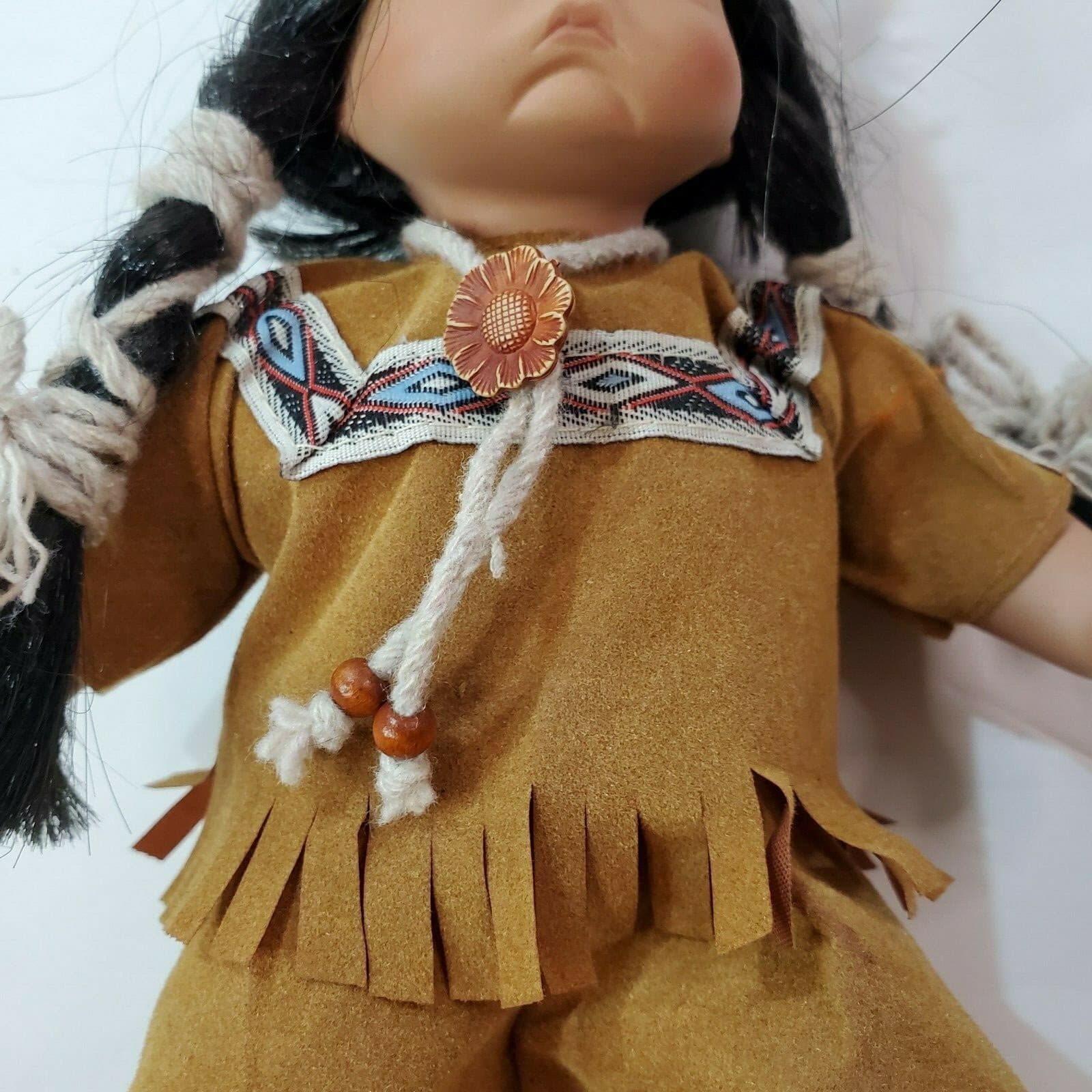 Goldenvale 1/2000 Native American Sleeping Baby Doll 9 1/2 Inches Tall - Thumbnail 3