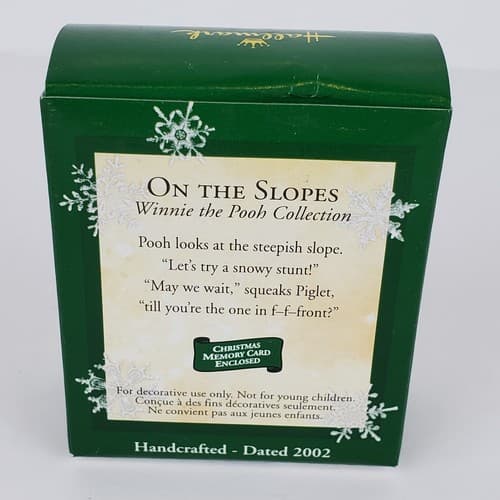 Hallmark Disney 2002 On the Slopes Winnie the Pooh Miniature Ornament - Thumbnail 2