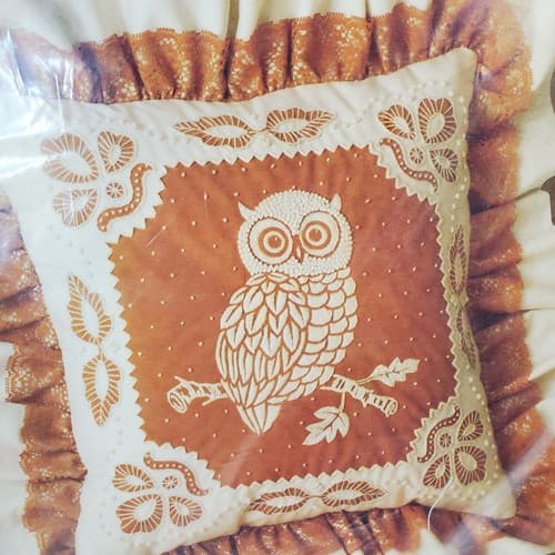 Vtg 1984 Paragon Knotty Owl Chainstitching Plus Embroidery Pillow Kit #1047 NOS - Thumbnail 4