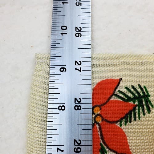 Vintage Woven Textile Poinsettia Candles Dresser Scarf Table Runner 9" x 22" - Thumbnail 7