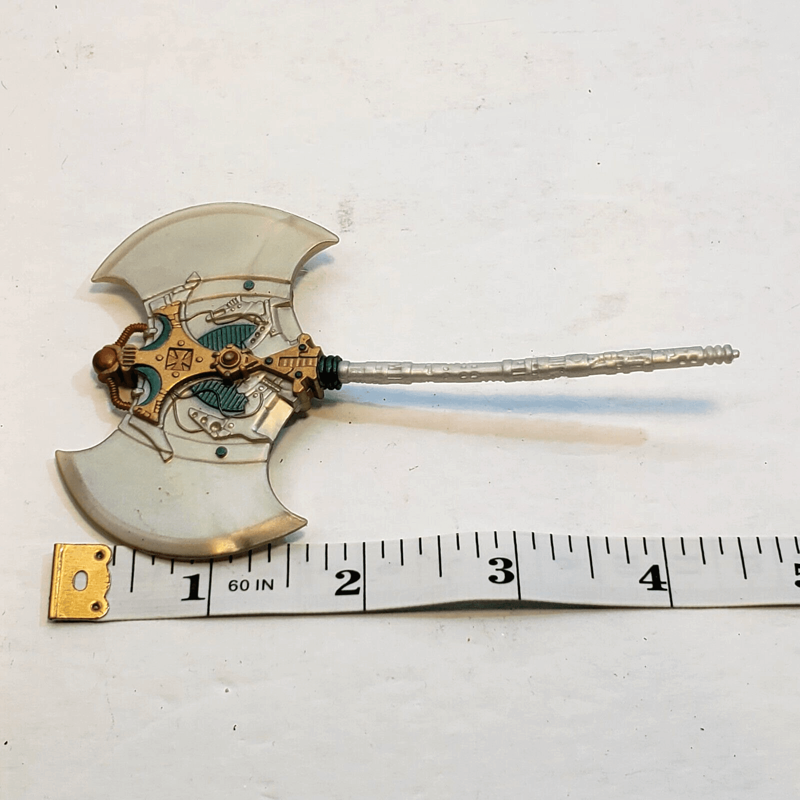 MOTU 200x He Man BATTLE AXE Ax Master of the Universe Gray Weapon Accessory Part - Thumbnail 6