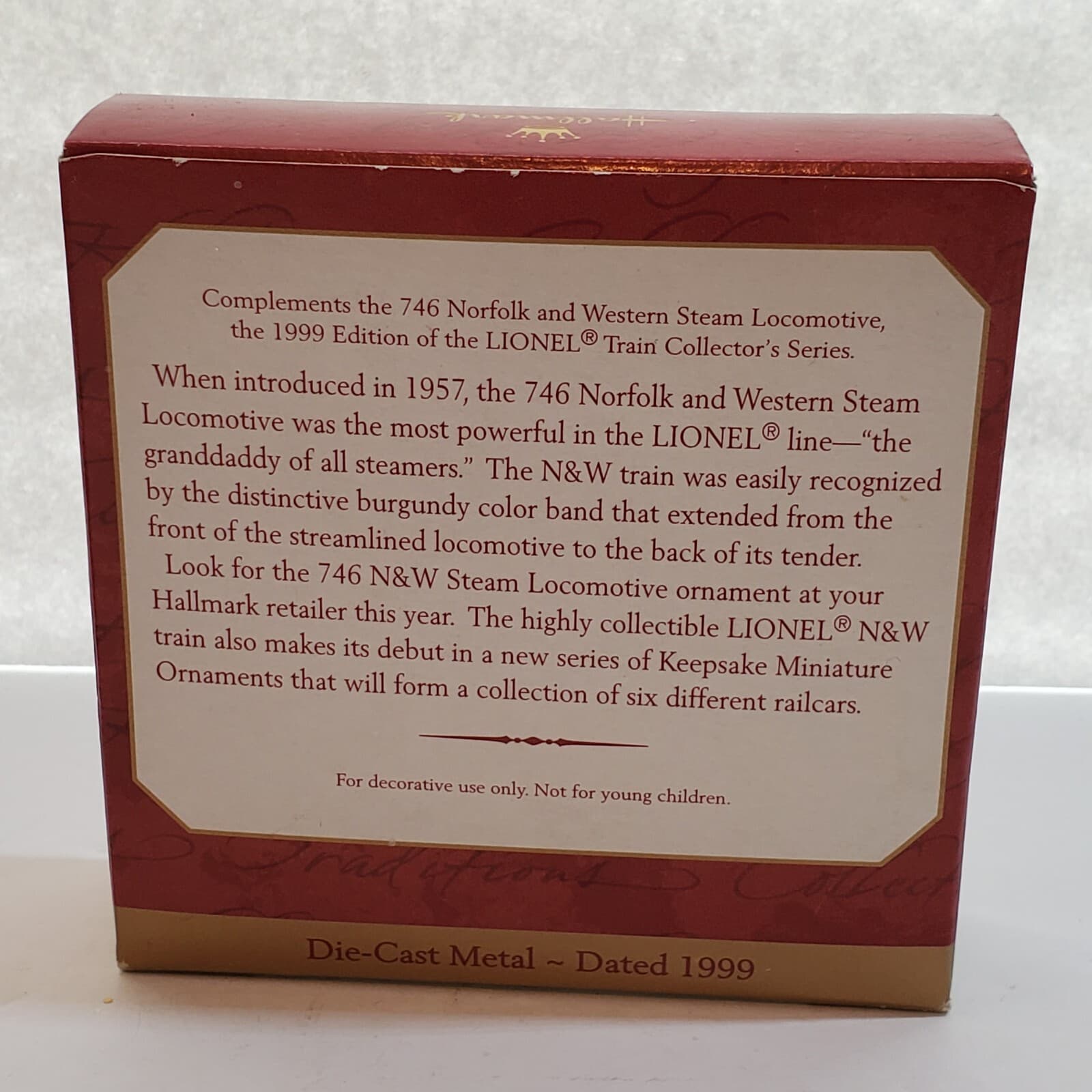 Hallmark Keepsake Christmas Ornament The Tender Norfolk and Western 1999 - Thumbnail 3