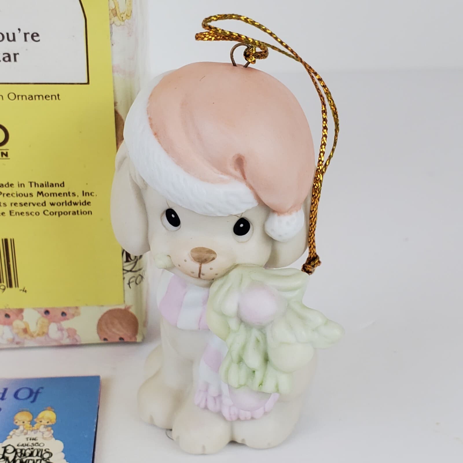 Vtg Precious Moments Take A Bow Cuz You're My Christmas Star Puppy Dog Ornament - Thumbnail 2
