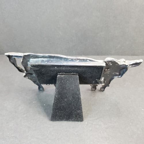 Vintage 1997 Folk Frames by Ruth Reynolds Darby for Ashleigh Manor Pewter Cow - Thumbnail 2