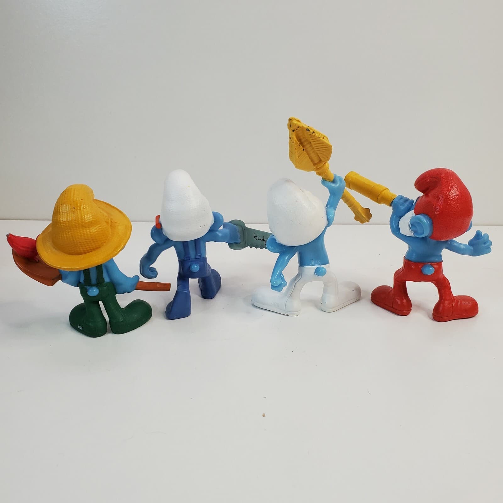 Lot of 4 Various Smurf Figurines McDonalds Happy Meal Toys 2011 PVC Peyo 3" Papa - Thumbnail 6