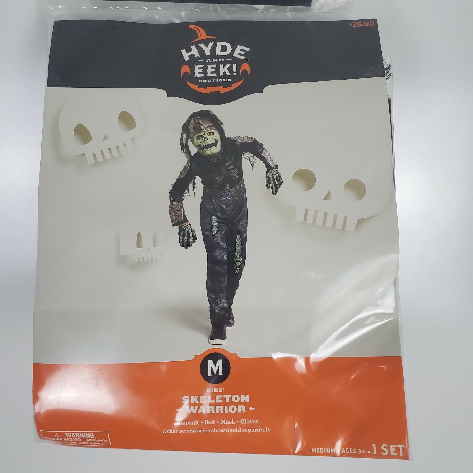 Hyde & Eek! Kids' Skeleton Warrior Halloween Costume Jumpsuit Medium 8-10