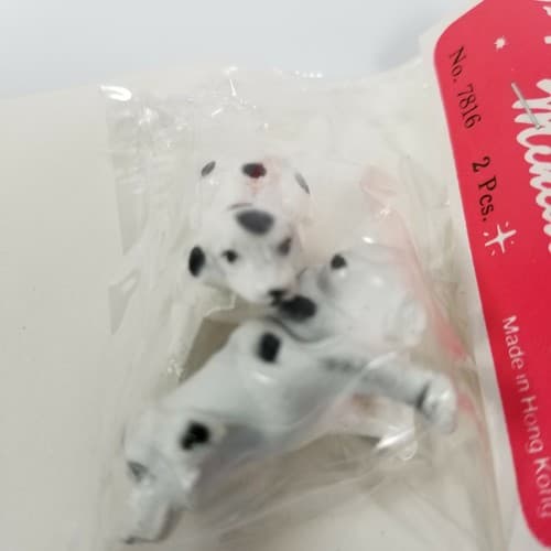 Vintage Miniature Hard Plastic Dalmation Dogs Figurines Dollhouse Crafts - Thumbnail 2