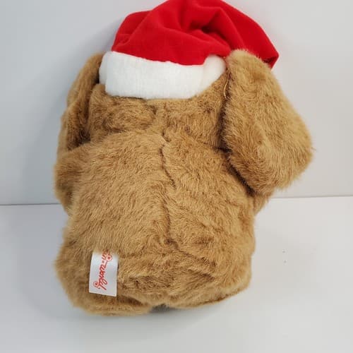 Vintage Fun World Christmas Santa Hat Dog Holding Wreath Plush Stuffed 10” - Thumbnail 3