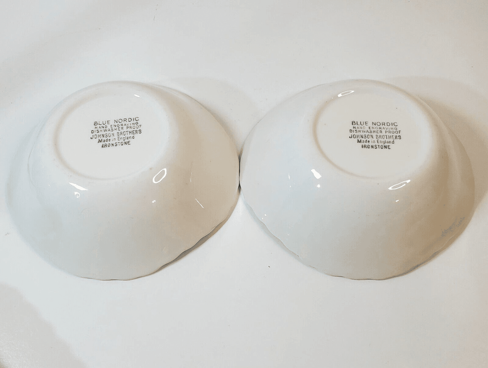 Vtg Johnson Bros English Ironstone Nordic Blue Onion Soup Cereal Bowl Lot of 2 - Thumbnail 5