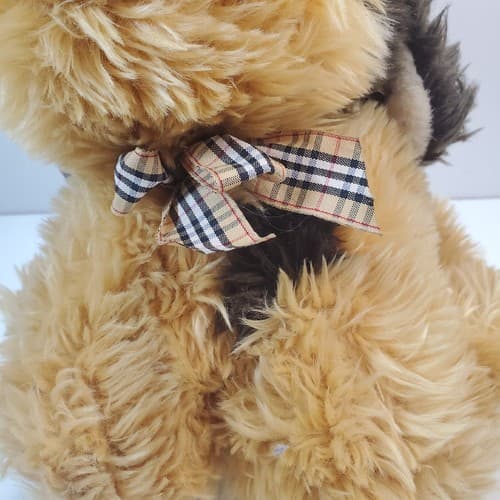FAO Schwarz Fifth Avenue Plush Brown Dog 10" Stuffed Animal Puppy Ribbon Fluffy - Thumbnail 3