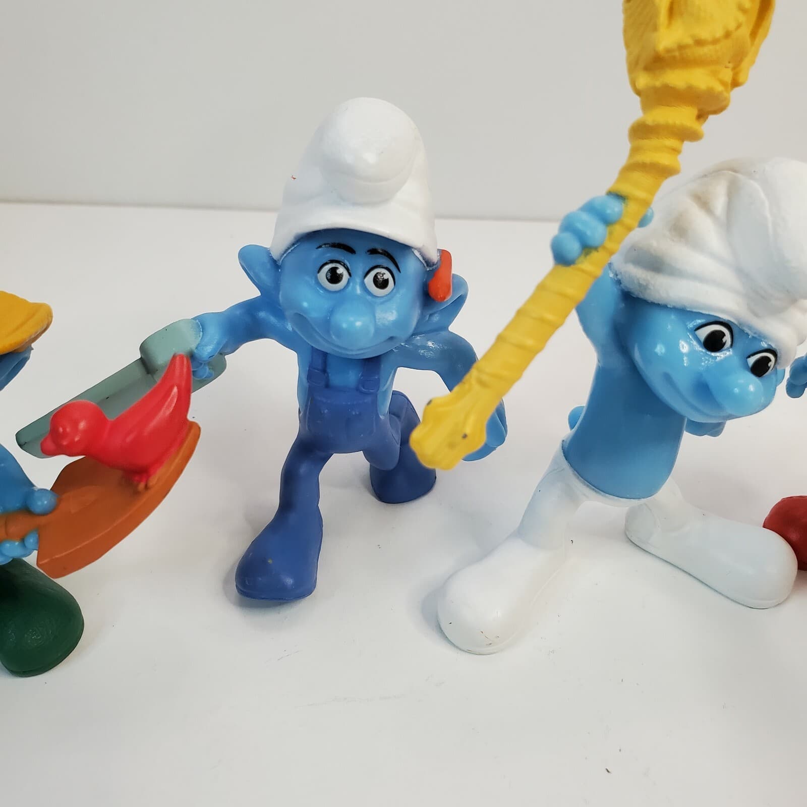 Lot of 4 Various Smurf Figurines McDonalds Happy Meal Toys 2011 PVC Peyo 3" Papa - Thumbnail 3