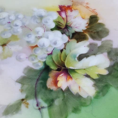Vintage O & E.G. Royal Austria Porcelain Hand Painted Floral 6 inch Plate - Thumbnail 3
