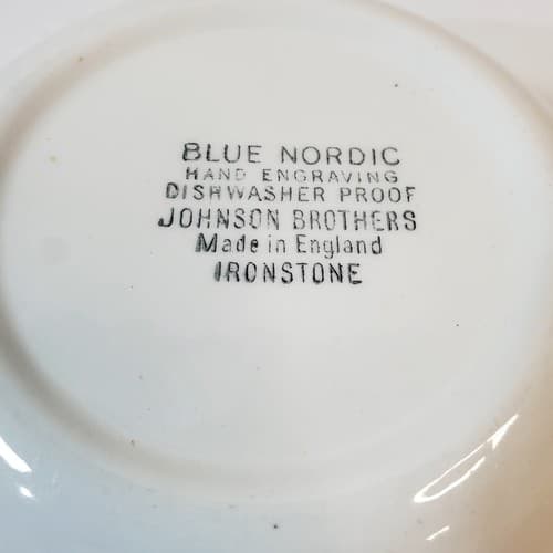 Vtg Johnson Bros English Ironstone Nordic Blue Onion Soup Cereal Bowl Lot of 2 - Thumbnail 6