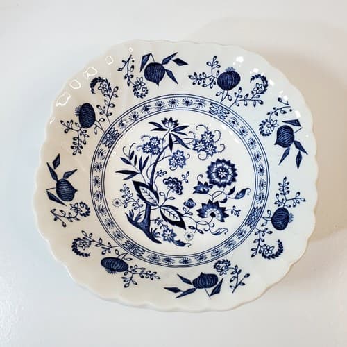 Vtg Johnson Bros English Ironstone Nordic Blue Onion Soup Cereal Bowl Lot of 2 - Thumbnail 4