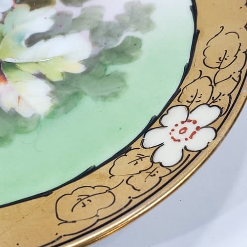 Vintage O & E.G. Royal Austria Porcelain Hand Painted Floral 6 inch Plate - Thumbnail 2