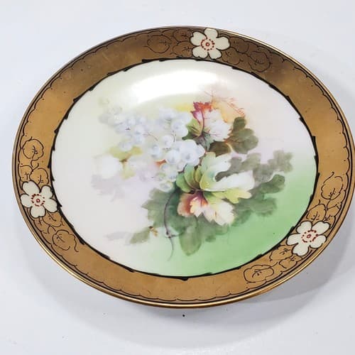 Vintage O & E.G. Royal Austria Porcelain Hand Painted Floral 6 inch Plate